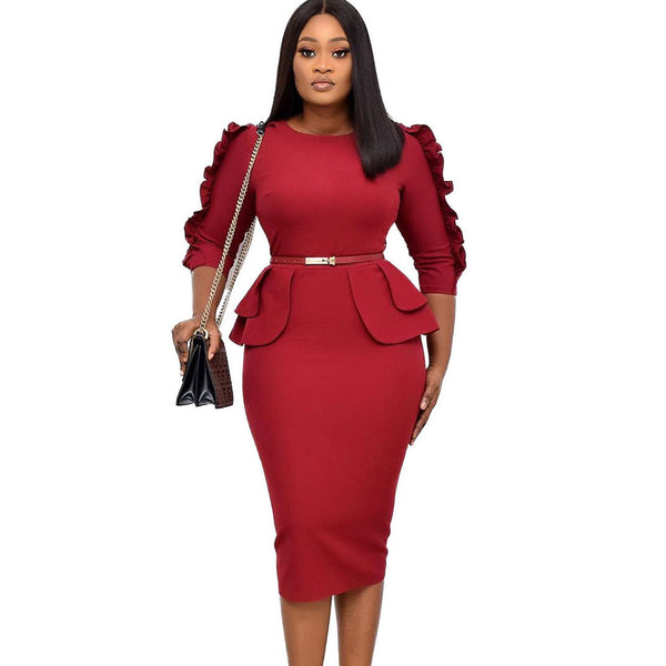 Women's Female Career Temperament Commute Dress Plus Size