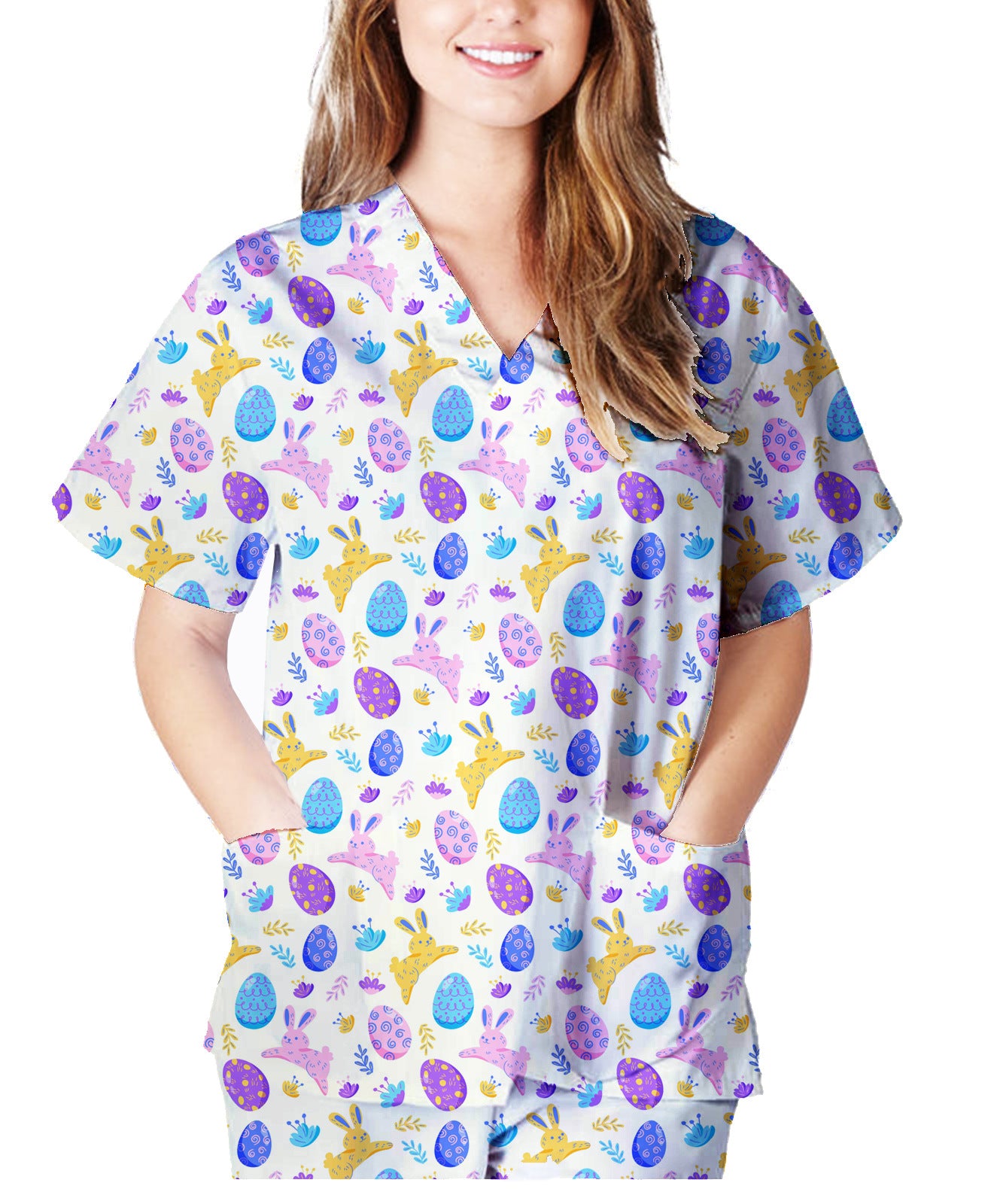 Women's Pocket Cartoon Printed Cloth For Nursing Blouses