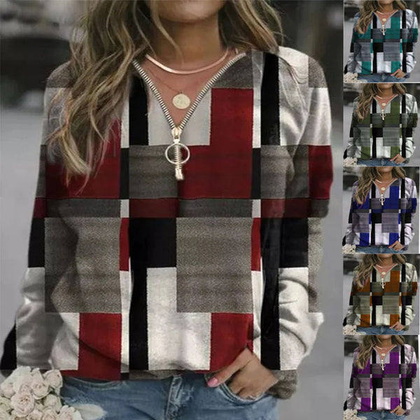 Stylish Women's Beautiful Plaid Fleece Pullover Coats