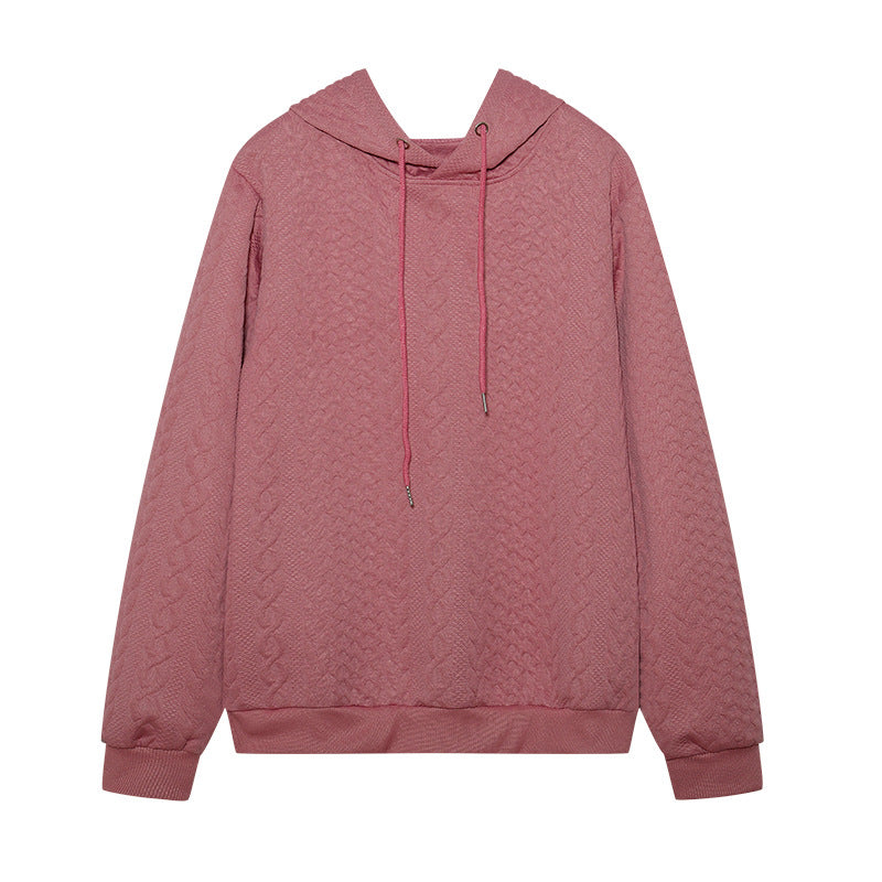 Women's Autumn Jacquard Hooded Long Sleeve Loose Sweaters