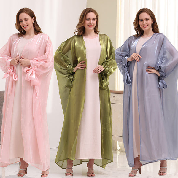 Robes élégantes d'été classiques polyvalentes à manches bouffantes