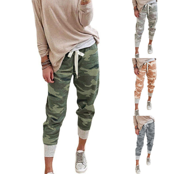 Classic Women's Print Casual Drawstring Jogging Pants