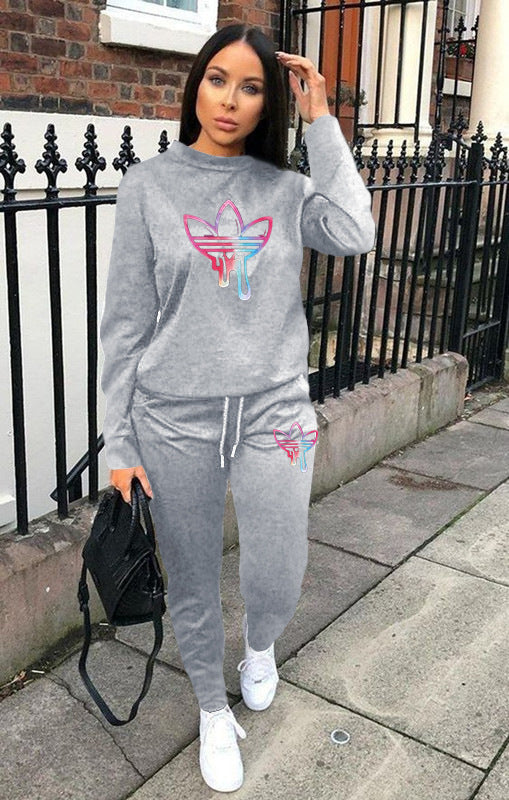 Women's Comfortable Creative Printed Casual Sports Suits