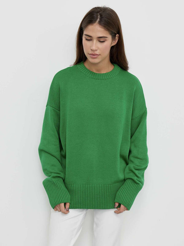 Women's Casual Russian Round Neck Wide Sweaters