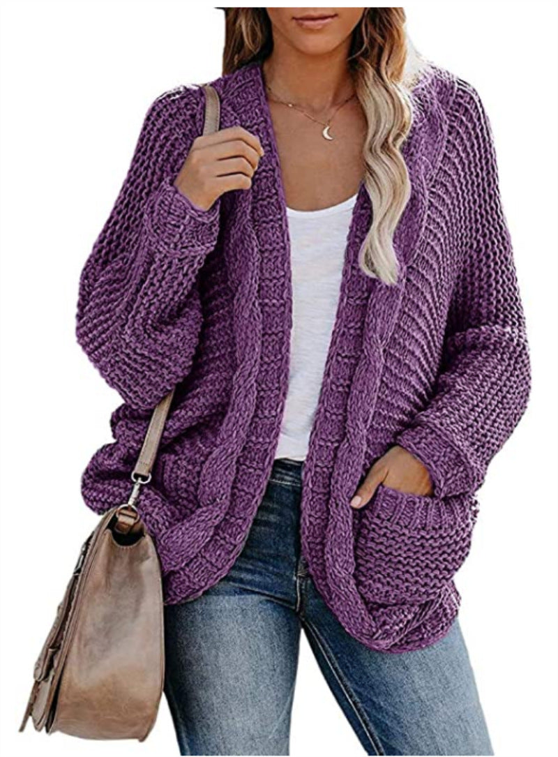 Classic Comfortable Slouchy Women's Rope Thick Sweaters