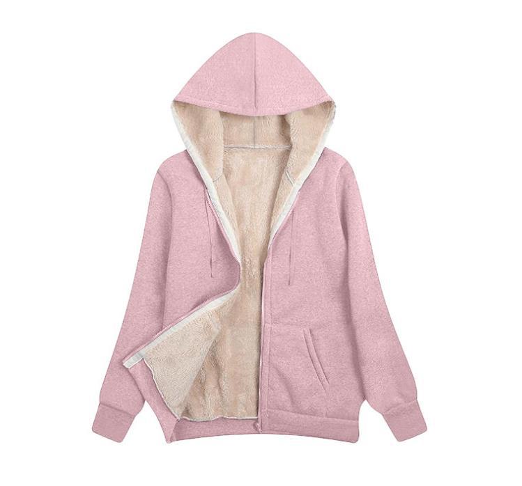 Women's Winter Warm Berber Fleece Pocket Hooded Coats