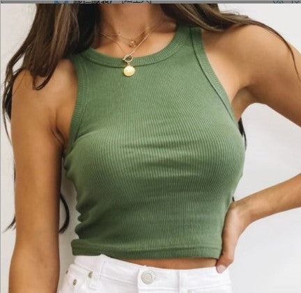 Comfortable Fashionable Solid Color Sleeveless T-shirt Tops