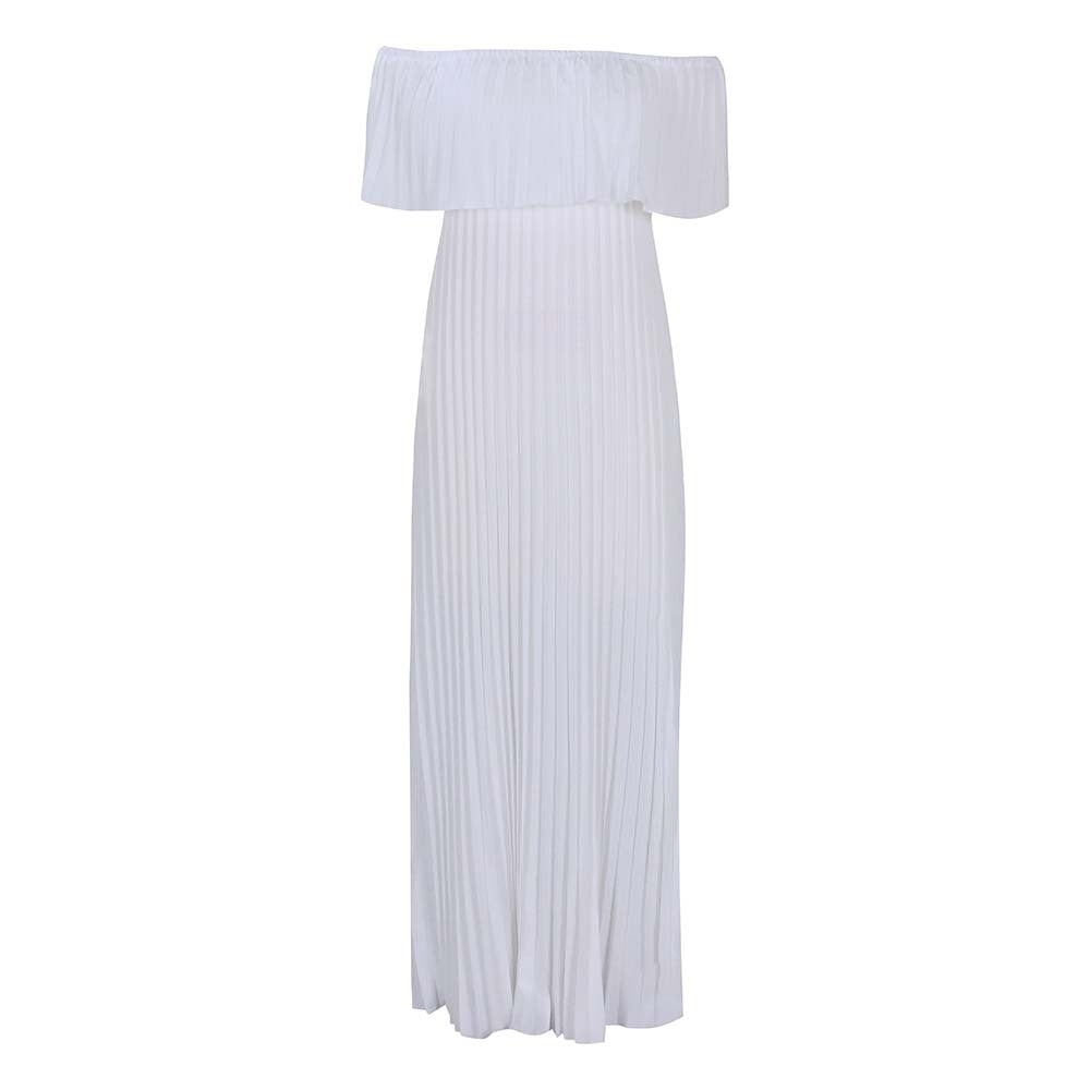 Women's Summer Sexy Off-shoulder Tube Pleated Party Dresses