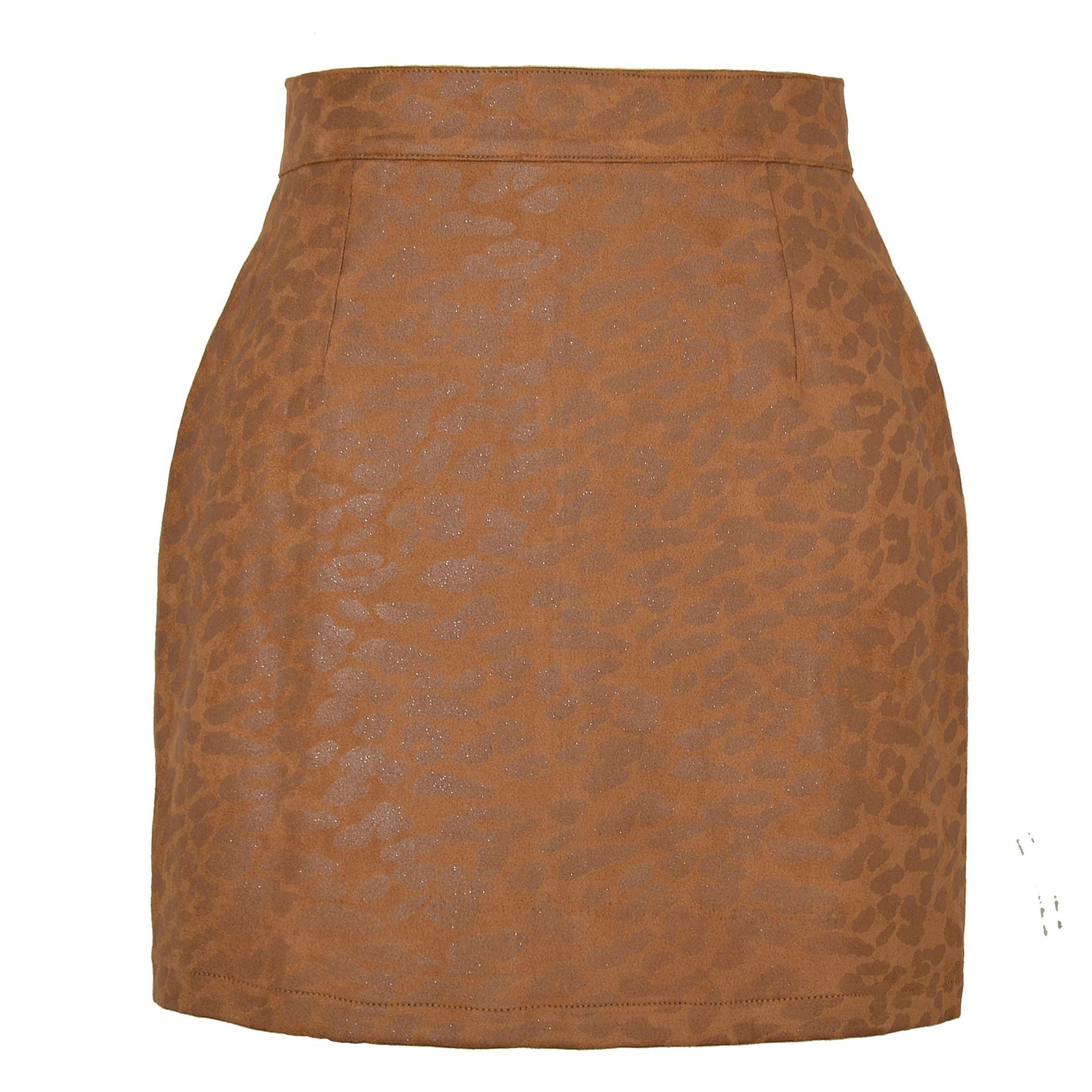 Women's Sequined Leopard Suede High Waist Sexy Skirts