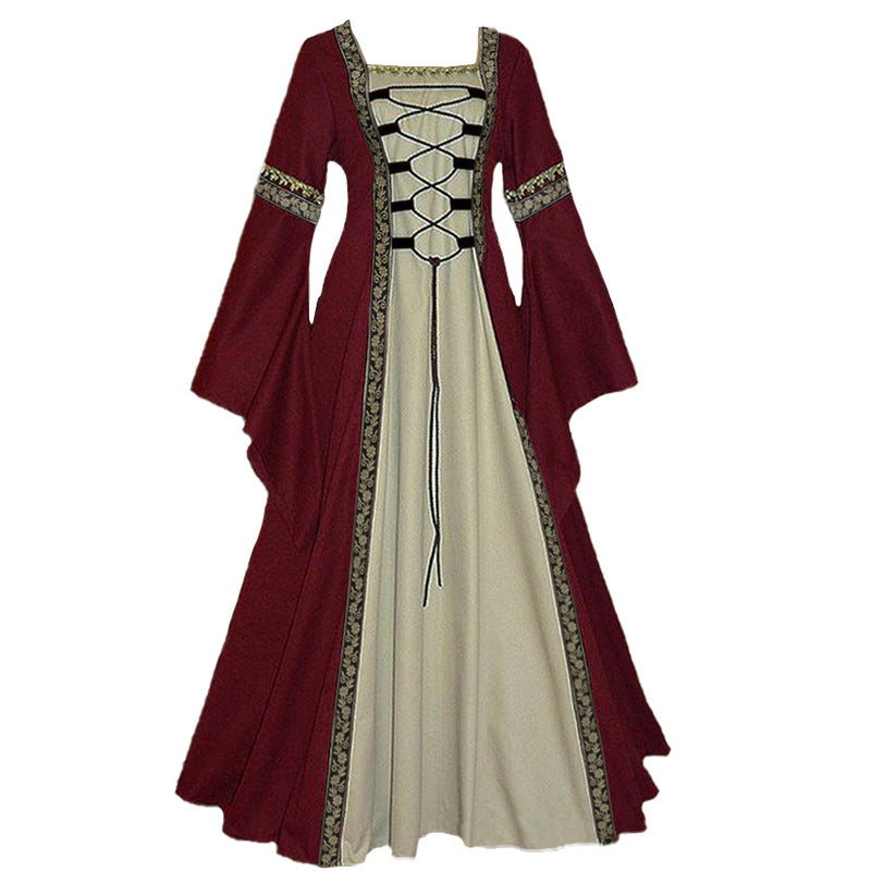 Court Robe Square Collar Bell Sleeve Costumes
