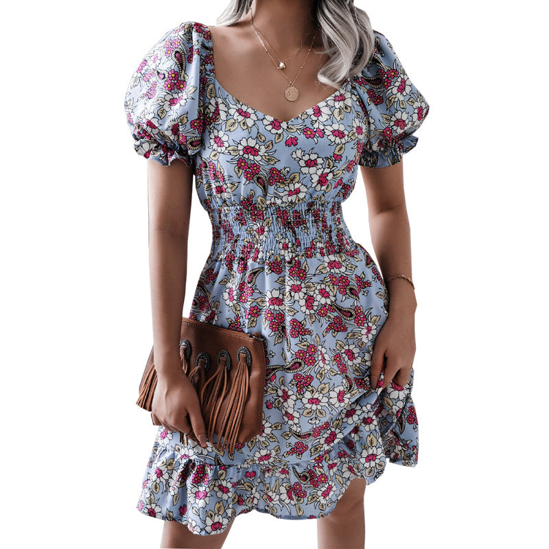 Women's Comfortable Elegant Popular Printed Ruffle Dresses