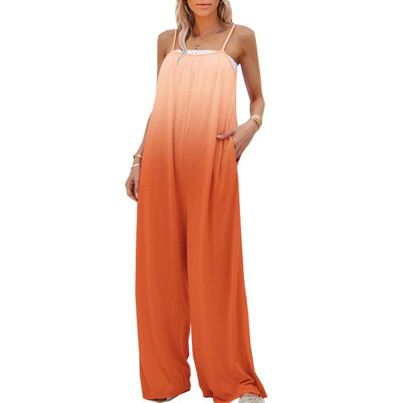 Women's Summer Large Casual Loose Sleeveless High Jumpsuits