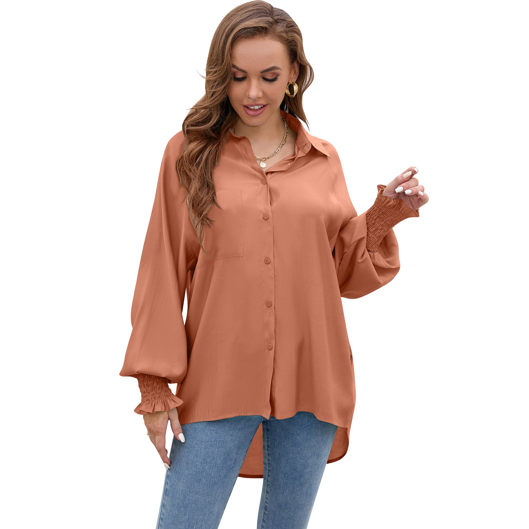 Women's Raglan Sleeve Soft Solid Color Loose Tops