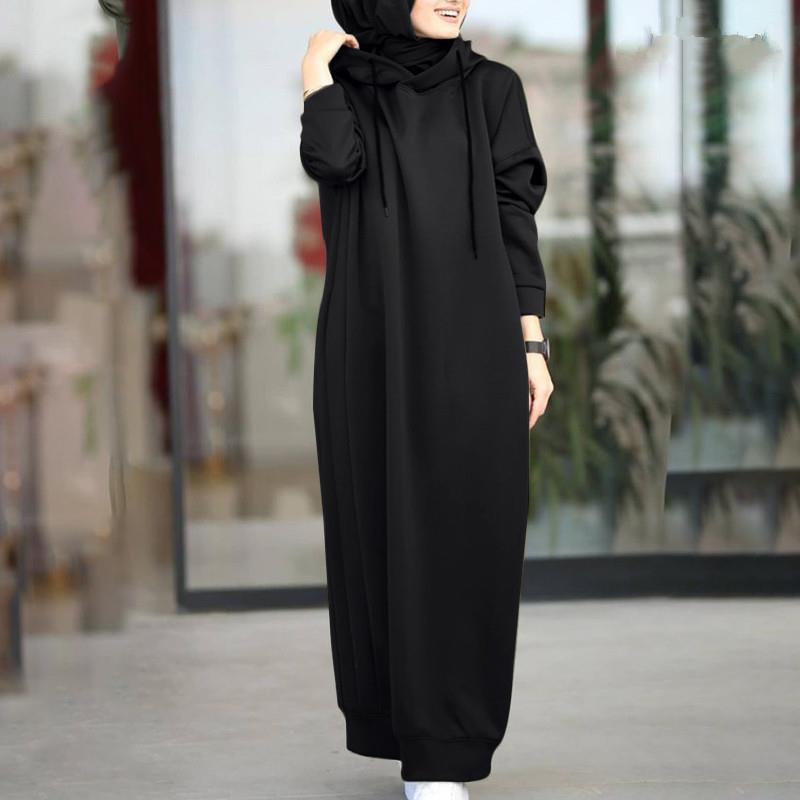 Women's Muslim Autumn Solid Color Plush Cloth Sweaters