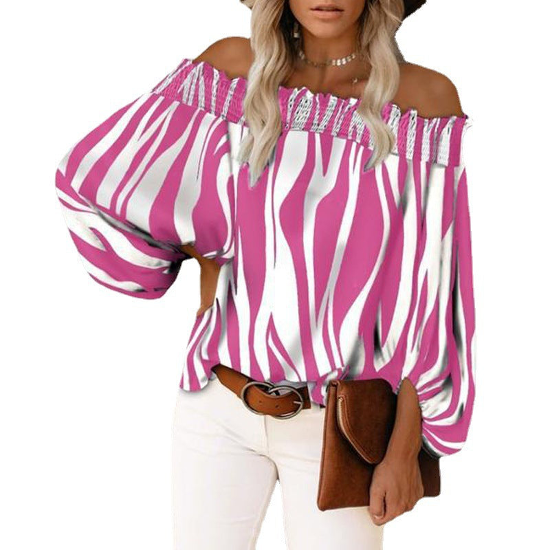 Women's Durable Striped Sexy Off-the-shoulder For Blouses