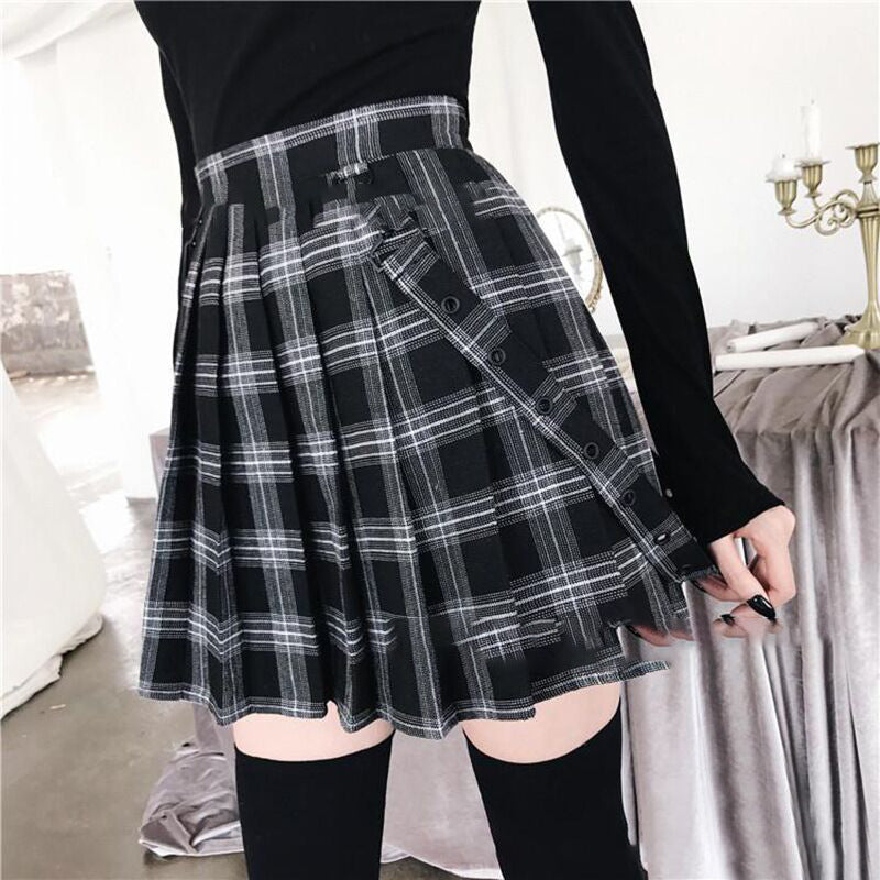 Plaid Printed Stretch Teenage Leisure Out Skirts