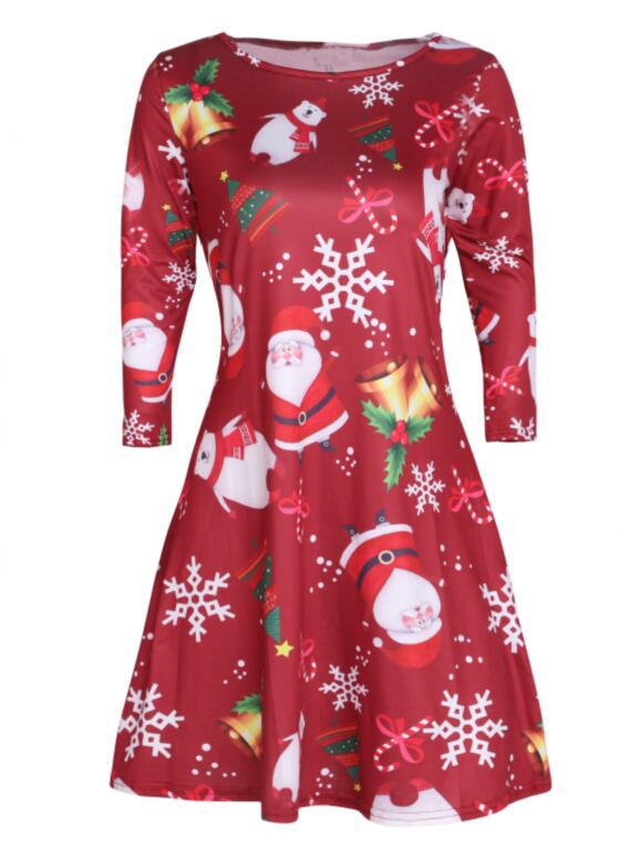 Women's Trendy Unique Christmas Printed Dress Blouses