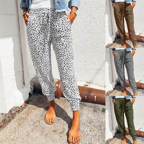 Women's Summer Trousers Loose Leopard Print Printed Pants