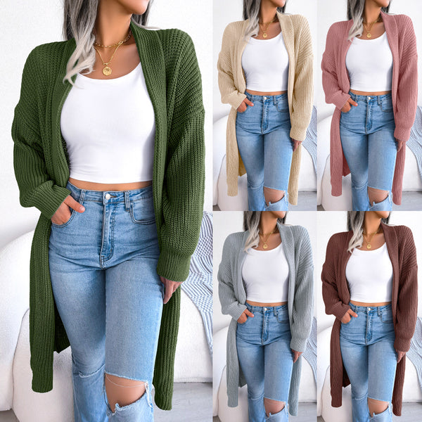 Attractive Classy Women's Casual Lapel Long Sweaters