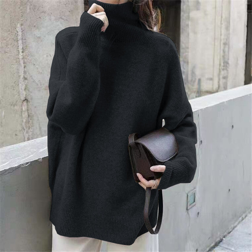 Women's Korean Solid Color Turtleneck Pullover Versatile Sweaters