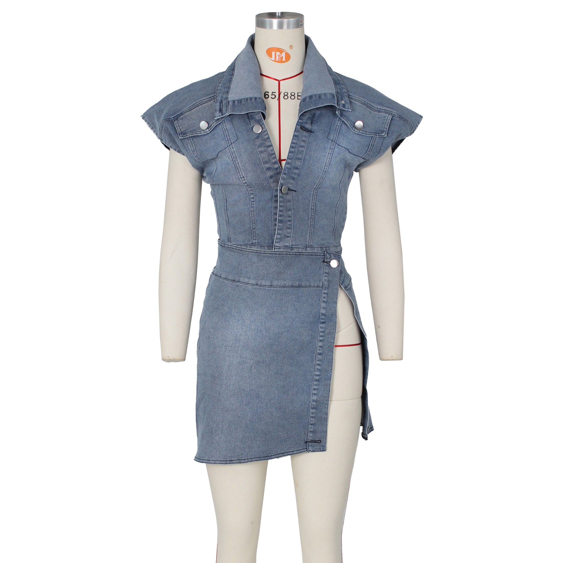 Damen-Sommer-Casual-Street-ärmellose High-Denim-Anzüge