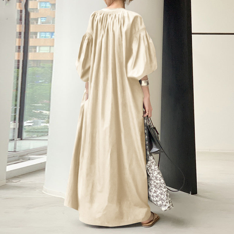 Women's Linen Style Simple Loose Long Dresses