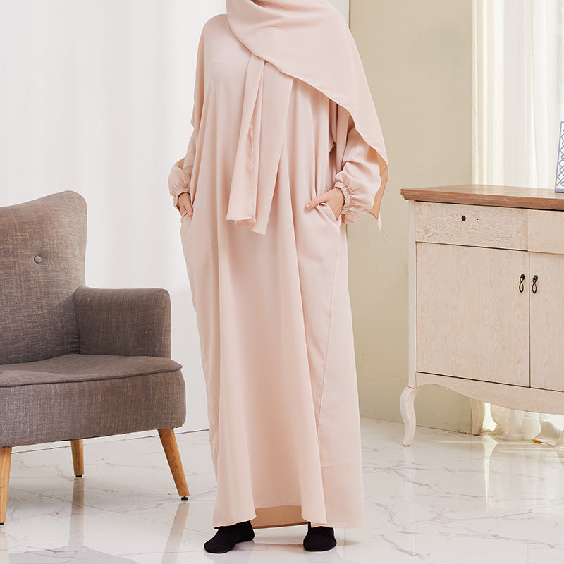 Women's Style With Headscarf Robe Long Dresses