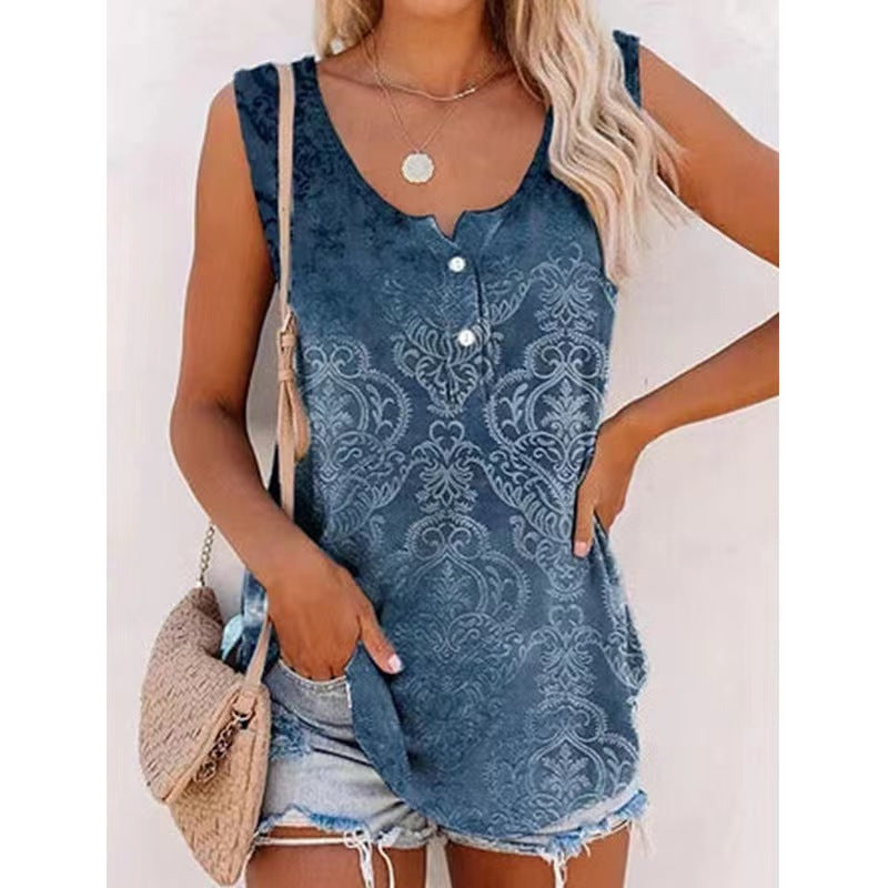 Women's Elegant Printed Loose Open Tube Tops