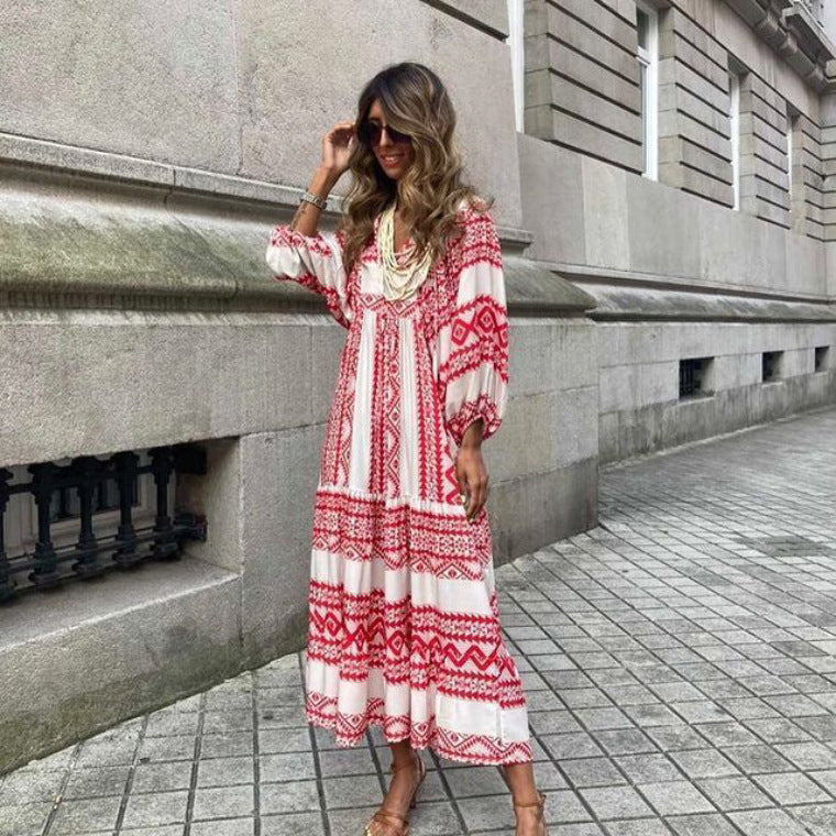 Vêtements de rue à manches bouffantes à collage géométrique pour femmes