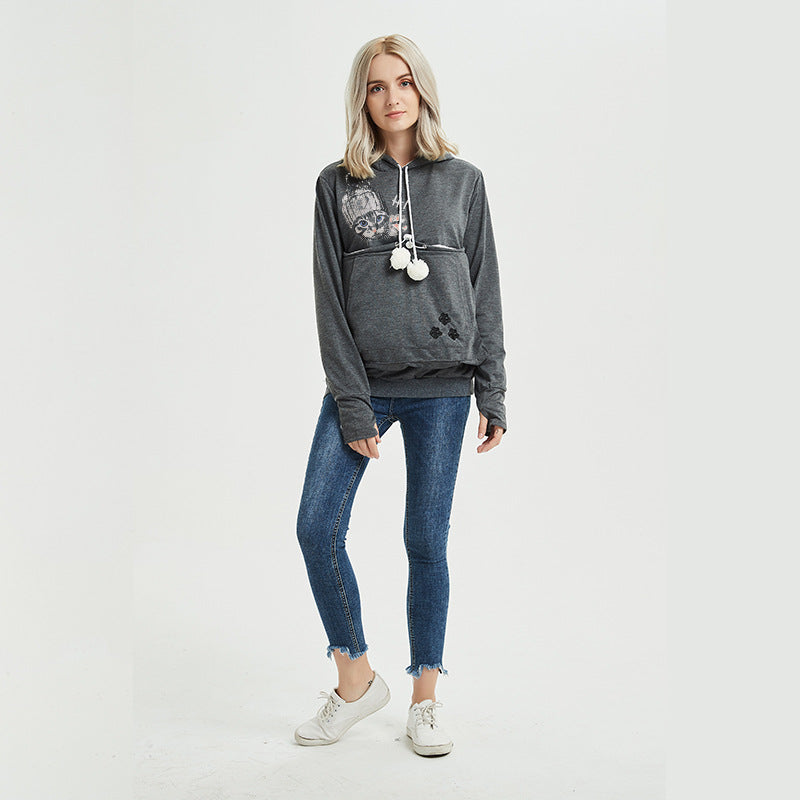 Face Print Casual Sweatshirt Autumn Big Sweaters