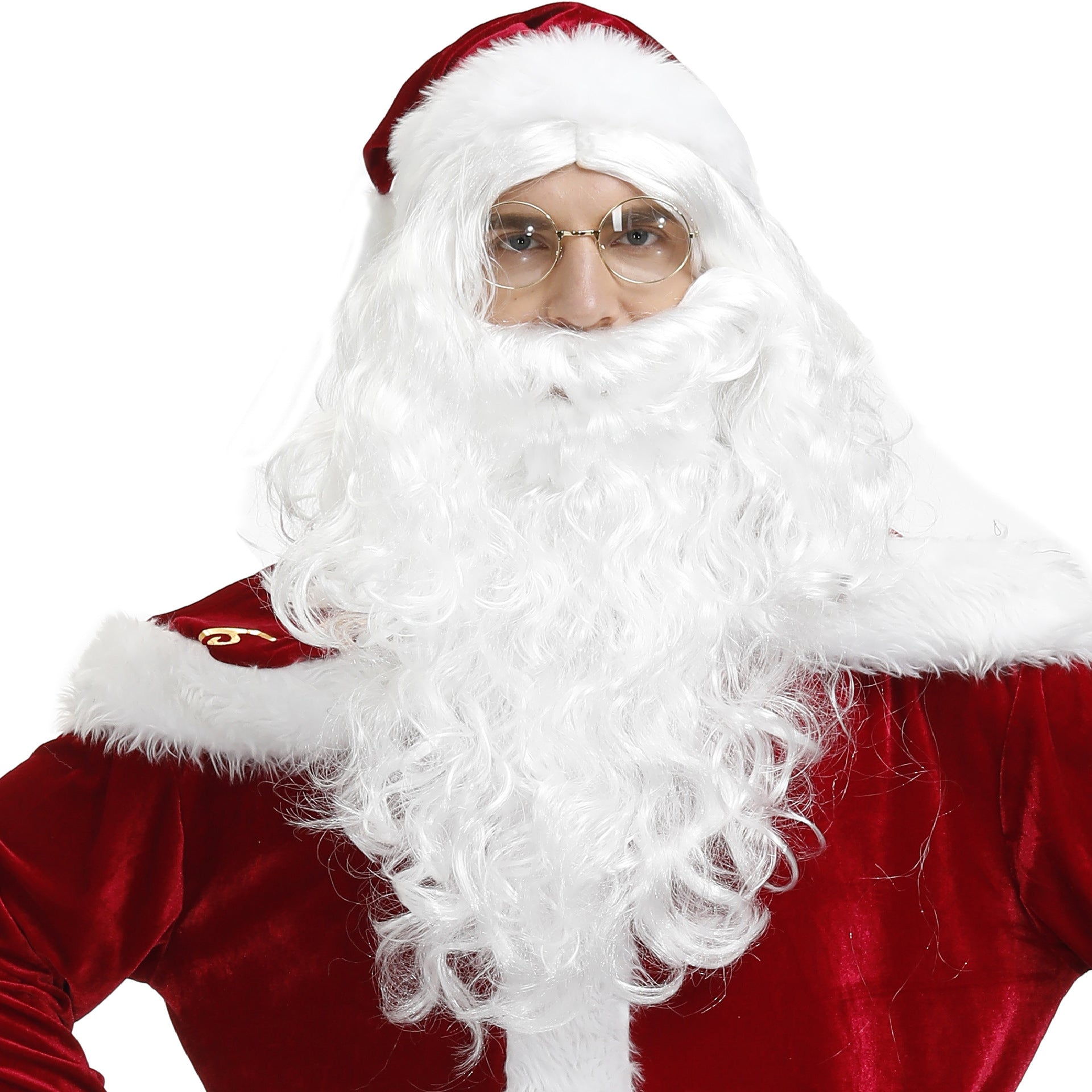 Men's Thickened Santa Claus Clothes Printed Christmas Costumes