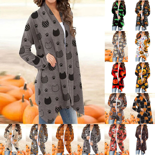 Women's Casual Versatile Halloween Printed Small Blouses