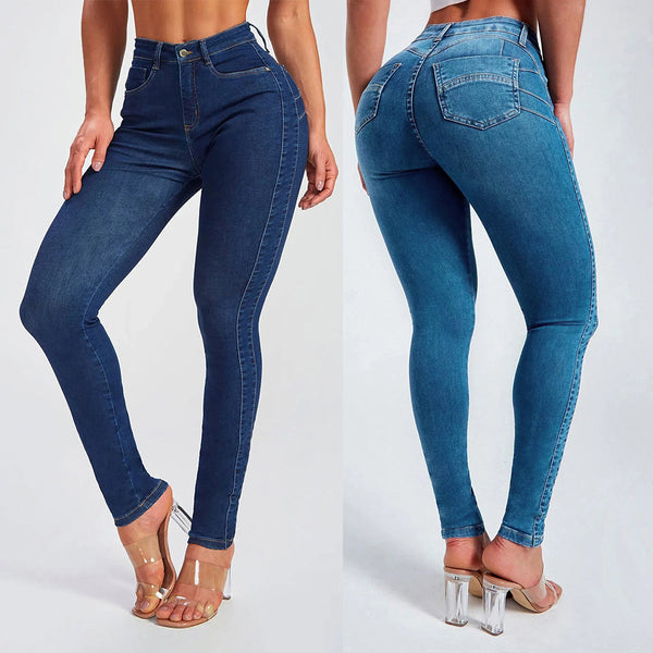 Frühlingsjeans für Damen mit schmaler Passform, Skinny-Stretch und hoher Passform