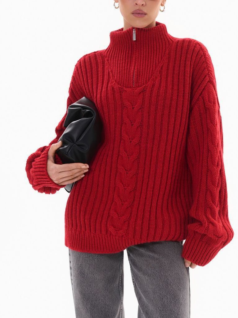 Women's Turtleneck Twist Knitted Pullover For Sweaters