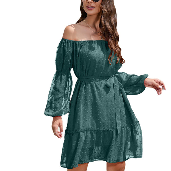 Long Sleeve Chiffon Dress With Lining Dresses