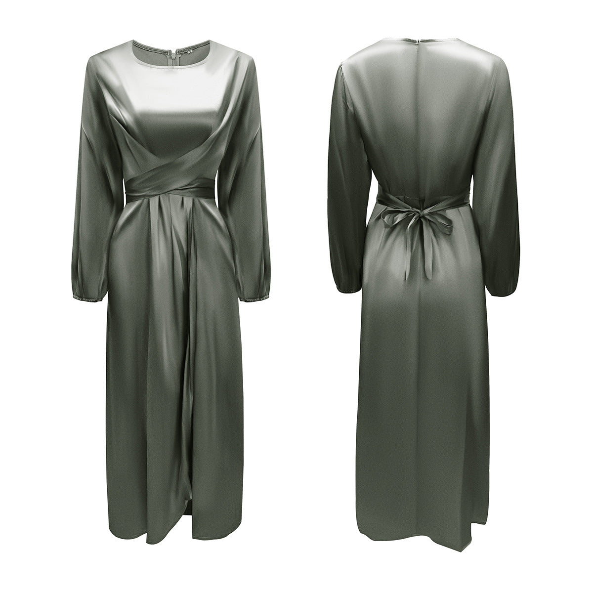 Robe polyvalente en satin à taille douce pour femme