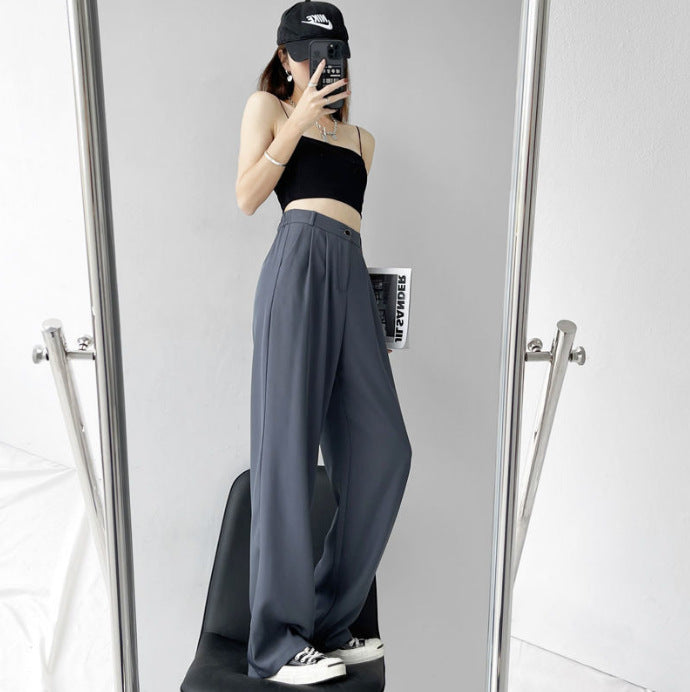 Women's High Waist Loose Slimming Straight Casual Pants