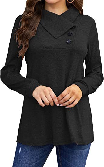 Women's Long Sleeve Solid Color Loose Blouses