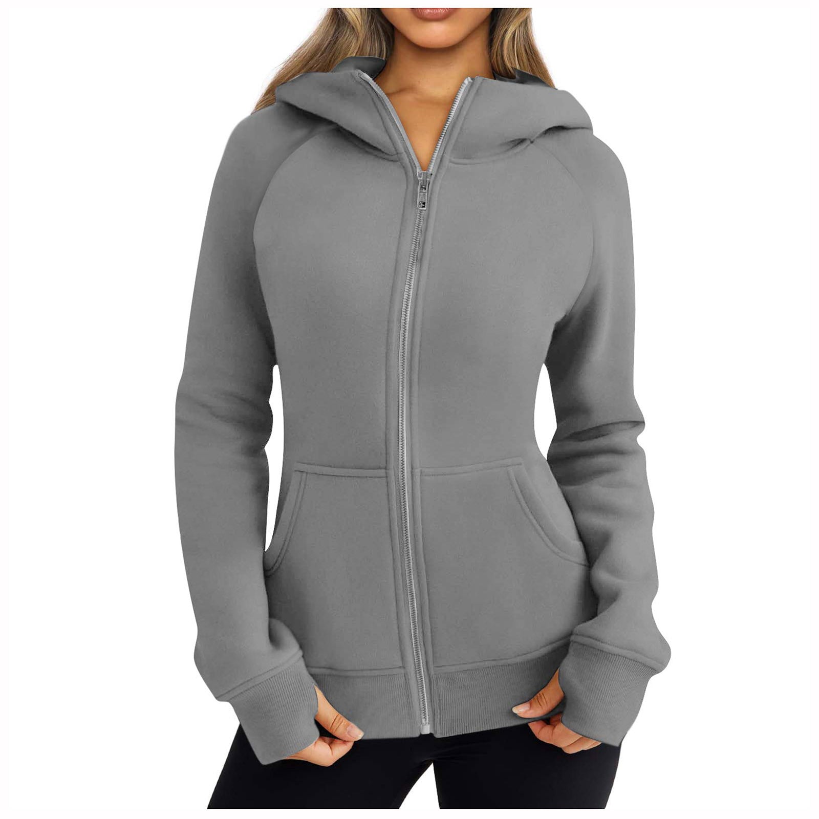 Women's Fashion Hooded Zipper Veet Sport Sweaters