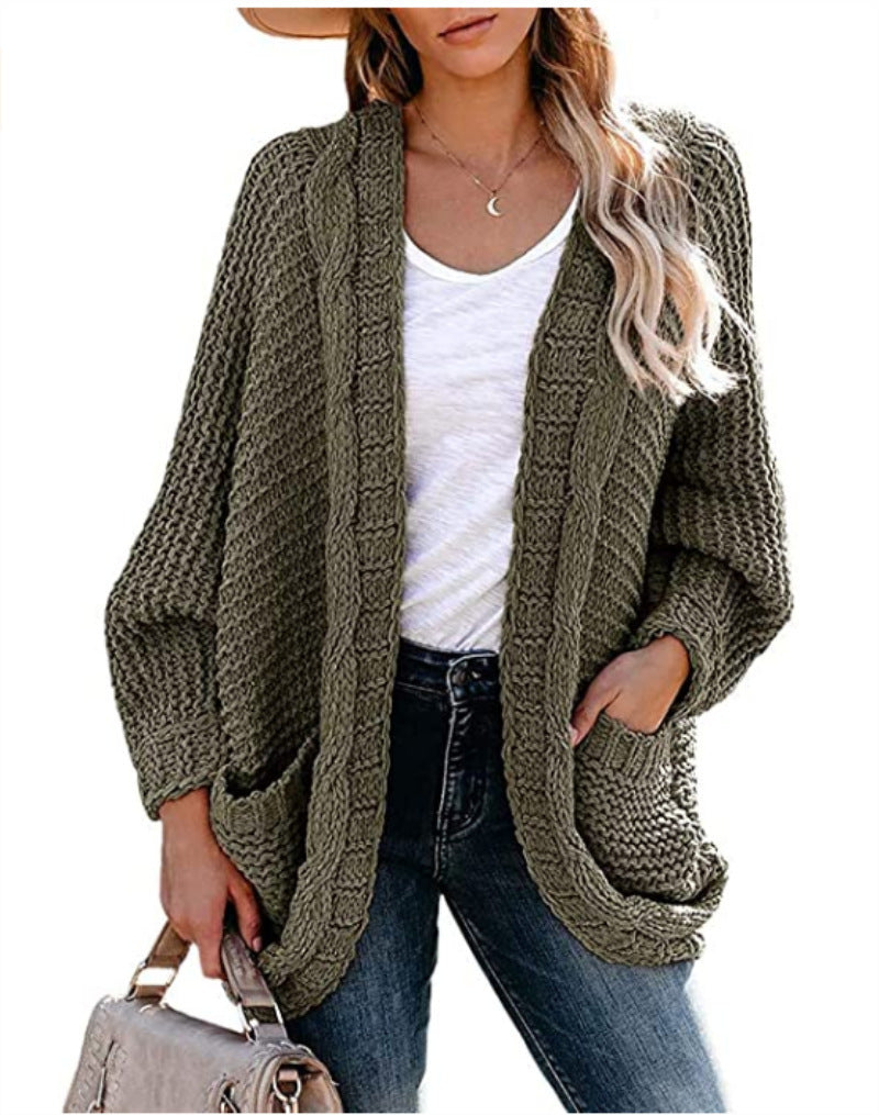 Classic Comfortable Slouchy Women's Rope Thick Sweaters