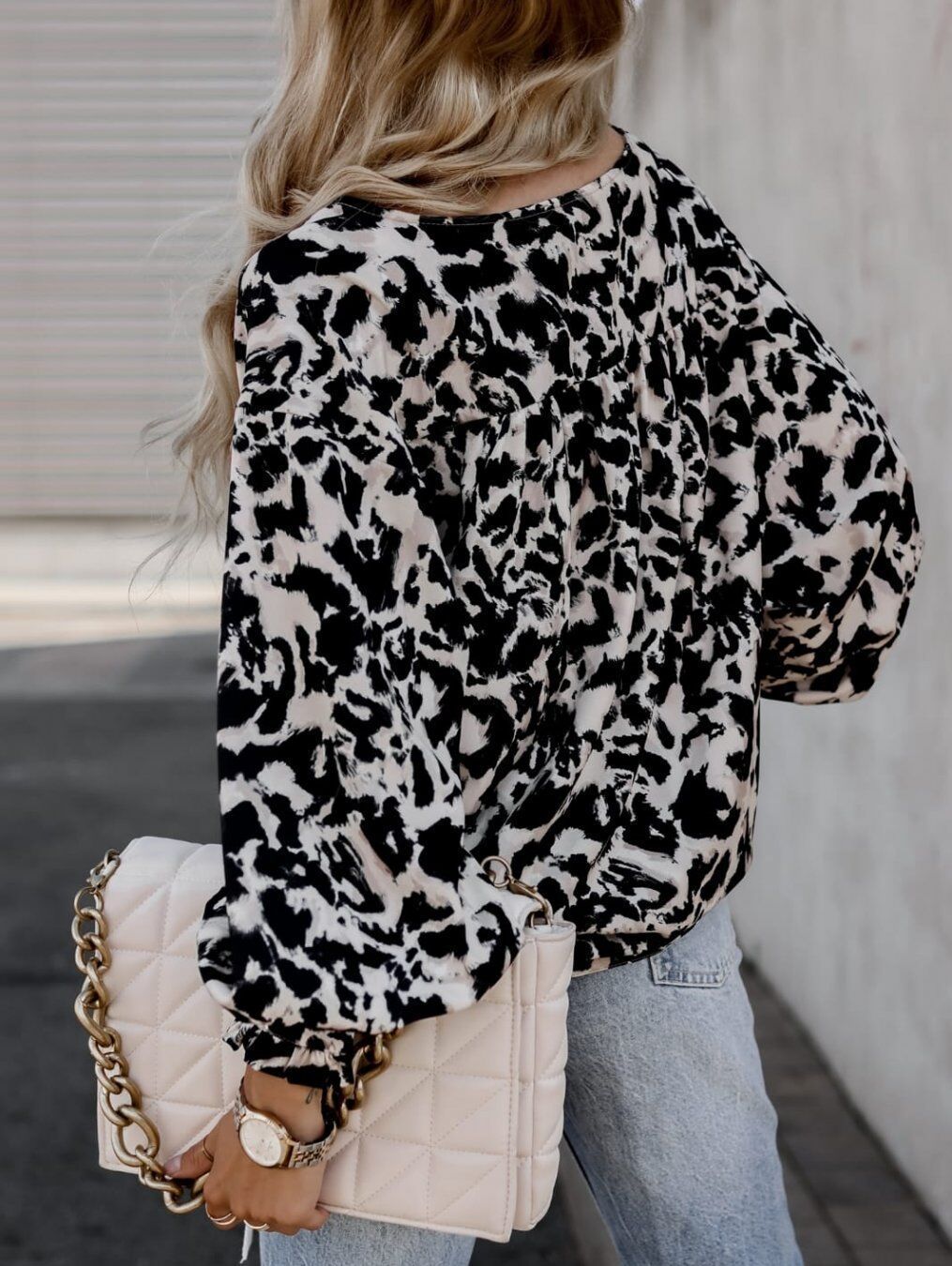 Autumn Loose Slimming Shirt Leopard Print Polka Blouses