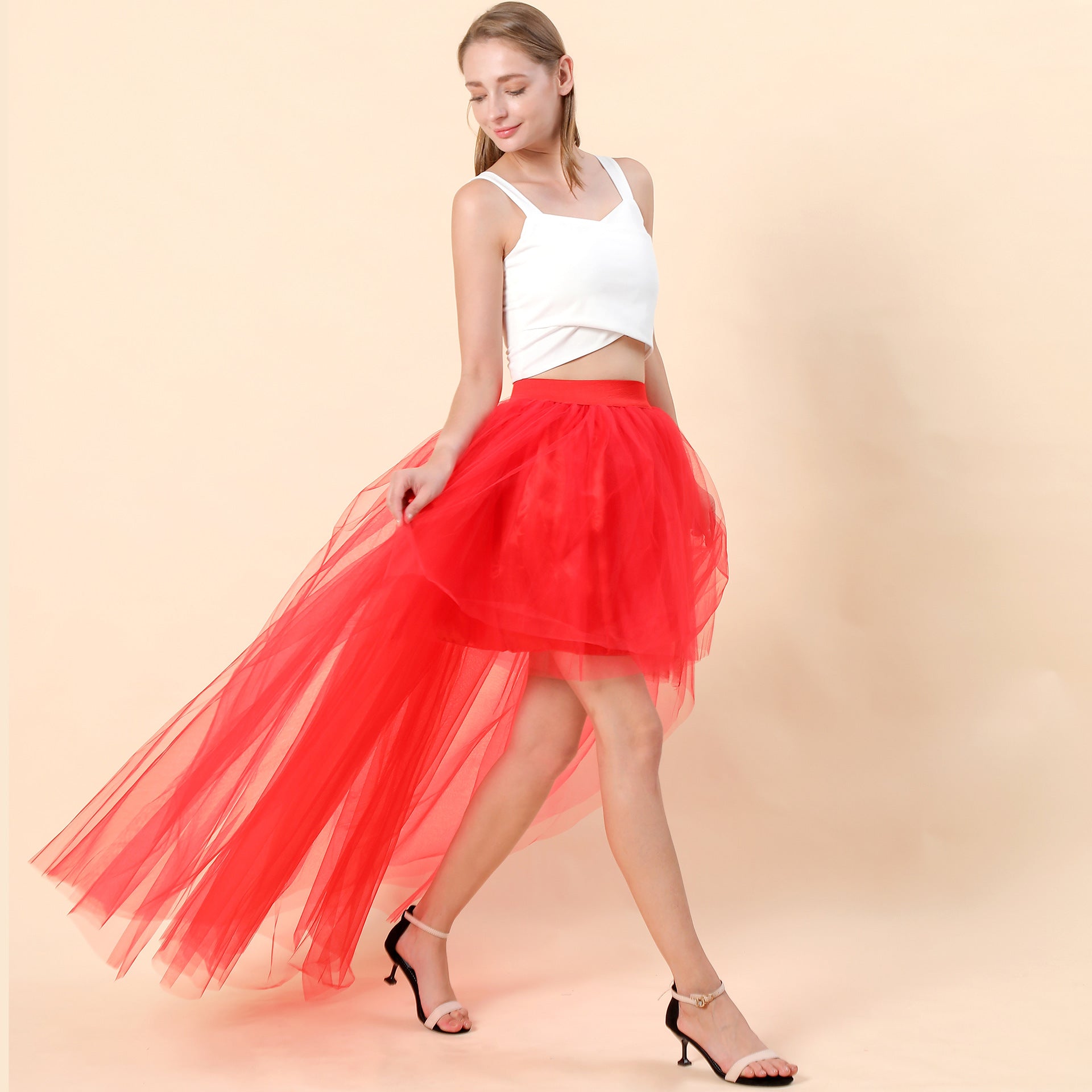 Tulle Sexy Black Mesh Front Back Skirts