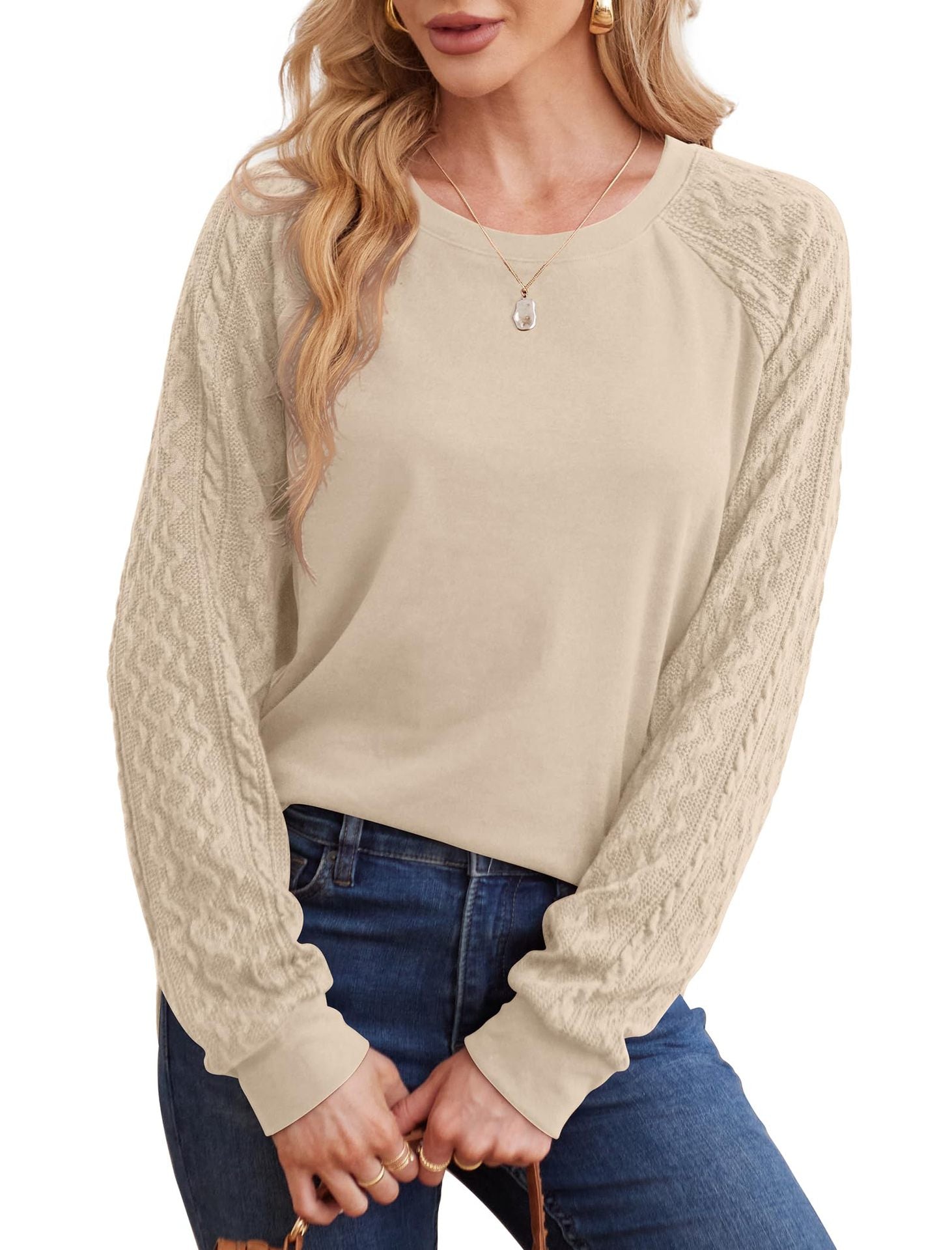 Women's Color Loose Long Sleeves Round Neck Sweaters