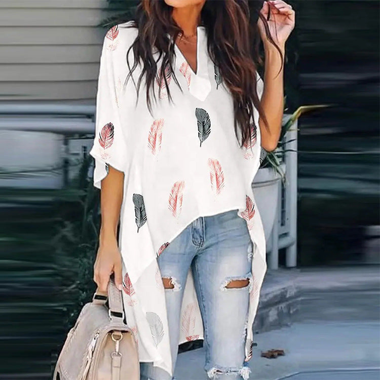 Women's Casual Fashion Loose Batwing Sleeve Front Blouses