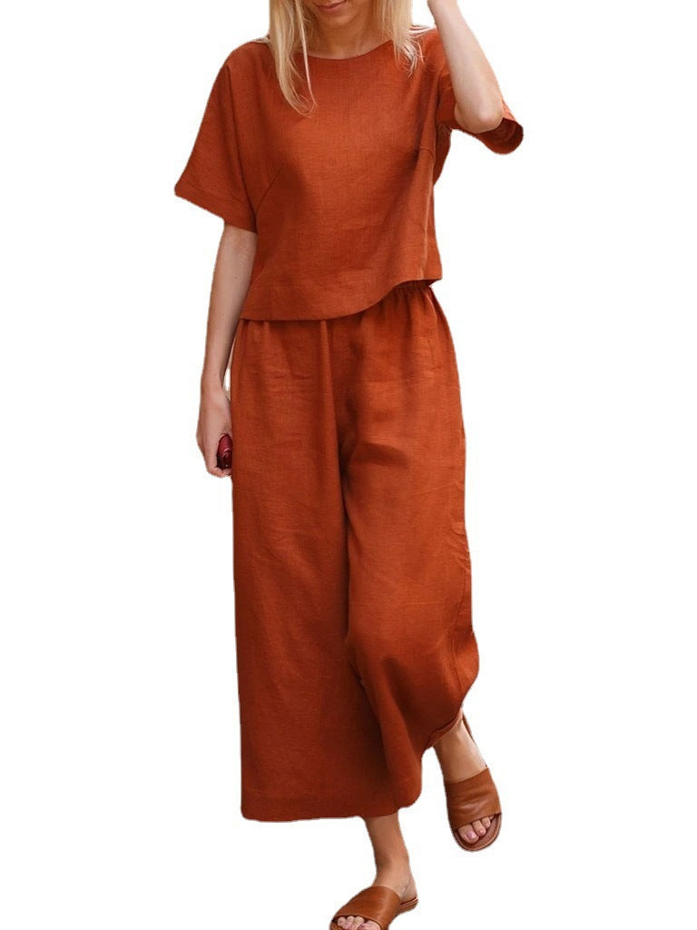 Loose Solid Color Trousers Two-piece Set Suits
