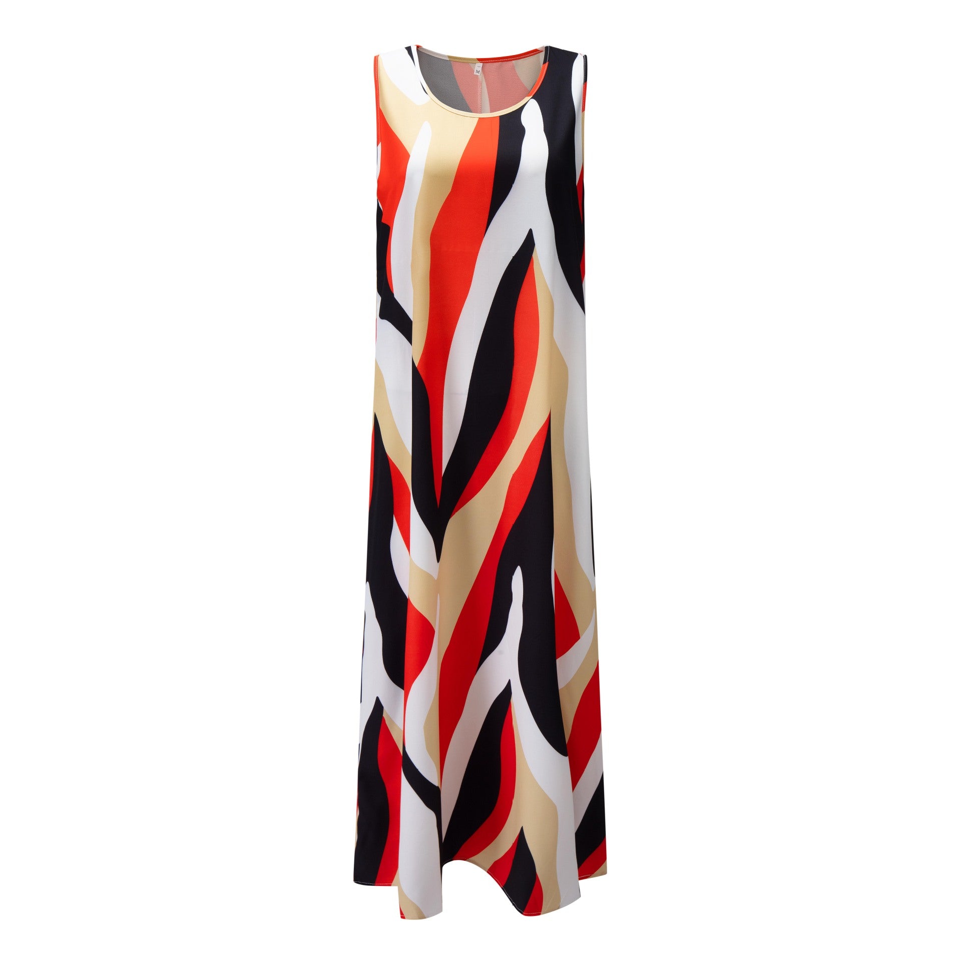 Summer Printed Round Neck Sleeveless Long Dresses