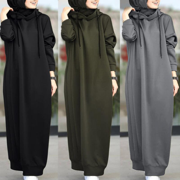 Women's Muslim Autumn Solid Color Plush Cloth Sweaters