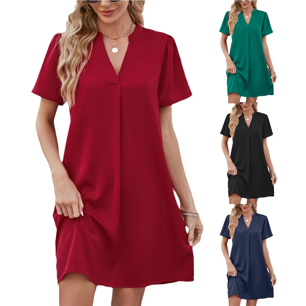 Summer Satin Office Casual Loose Fashion Dresses