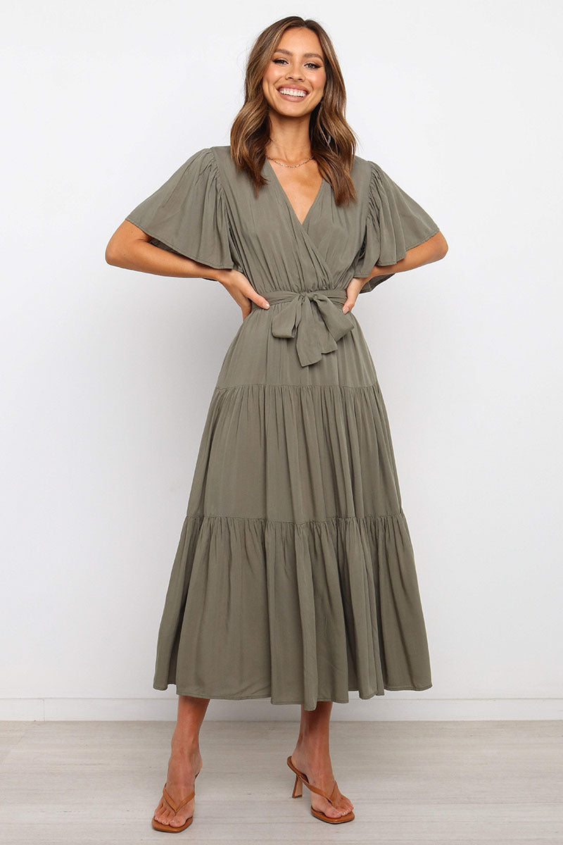 Farb- und Ärmelkleid Bohemian Große Kleider