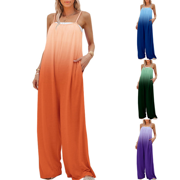 Women's Summer Large Casual Loose Sleeveless High Jumpsuits